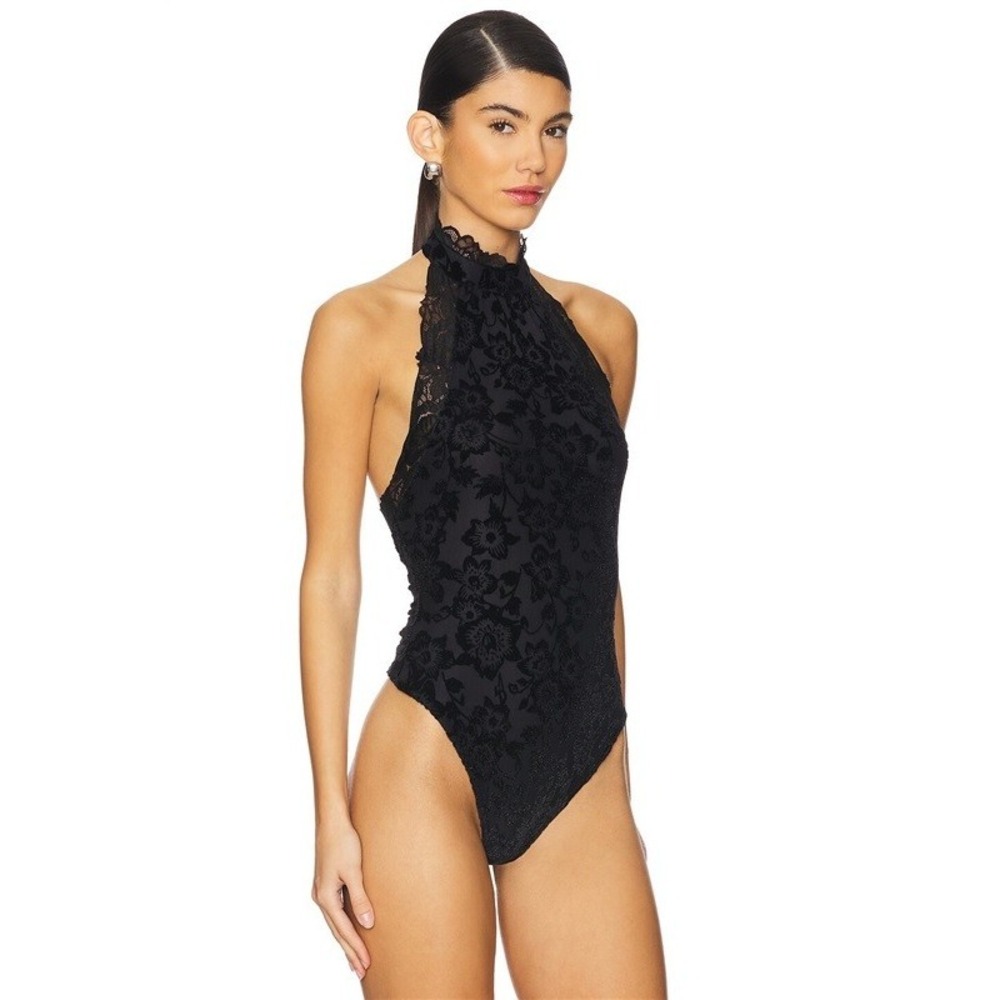 Intimately FP Late Night Bodysuit XL Halter Thong Black Free People 131500